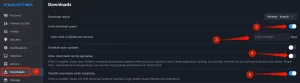 محدود کردن سرعت دانلود در تنظیمات Steam.