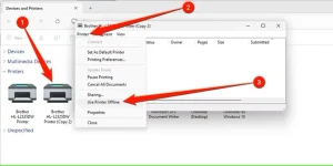 یک چراغ خطای قرمز در چاپگر اداری.
