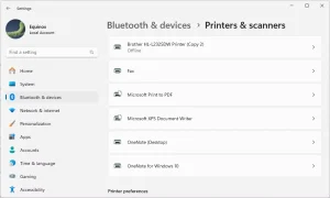 بخش پرینتر ها در ویندوز