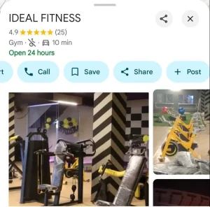 ذخیره مکان یک باشگاه ورزشی در نقشه گوگل.