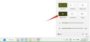روشن کردن ذخیره انرژی از سینی سیستم.