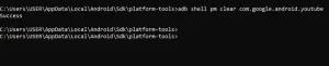 پاک کردن داده های برنامه با دستور ADB pm clear.