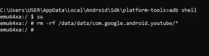 پاک کردن داده های برنامه با پوسته adb.