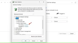 گزینه Allow Wake Timers در کنترل پنل.