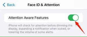 روی کلید کنار «ویژگیهای توجه آگاه» ضربه بزنید.