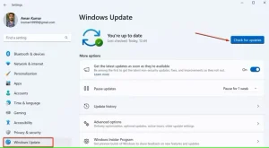گزینه Updates را در برنامه تنظیمات بررسی کنید.