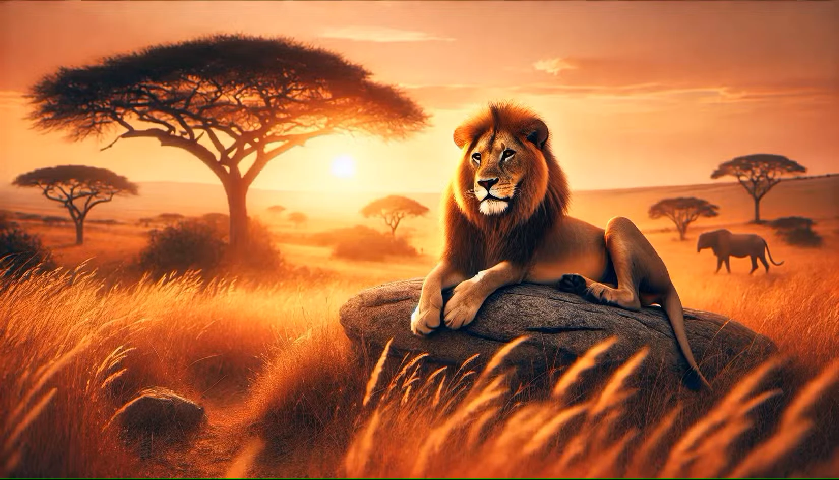 تصویری از یک شیر در حیات وحش که توسط هوش مصنوعی ایجاد شده است.