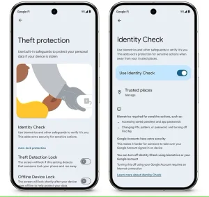 بررسی هویت - محافظت از سرقت اندروید
گوگل