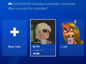 یک اسکرین شات که تصاویر پروفایل PSN را در PS4 نشان می دهد.