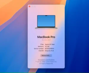 صفحه مشخصات سخت افزاری سیستم عامل مک