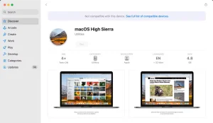 پیوند فروشگاه App Mac برای macOS High Sierra.