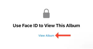 اسکرین شات از دکمه مشاهده آلبوم در برنامه Photos.