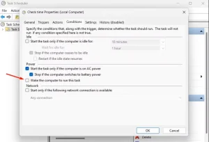 گزینه Computer to Run This Task را در Task Scheduler بیدار کنید.