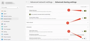 بهینه سازی تنظیمات اشتراک گذاری پیشرفته برای یک شبکه در ویندوز.