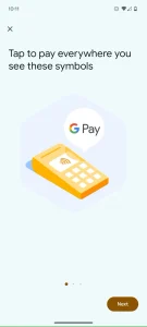 اولین مرحله برای پرداخت با استفاده از Google Wallet.