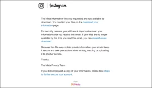 ایمیل دانلود محتوای اینستاگرام.