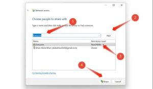 اشتراک گذاری یک فایل خاص با همه افراد در یک شبکه