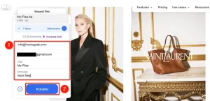 گزینه ارسال ایمیل به فایل های برجسته شده در WeTransfer.