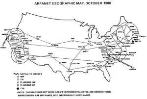 نقشه ARPANET از سال 1980