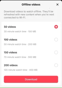 گزینه های دانلود ویدیو برای ویدیوهای آفلاین TikTok