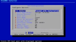 پارتیشن بندی خودکار برنامه نصب FreeBSD.