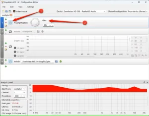 افزودن فیلتر جدید در Equalizer APO Configuration Editor.