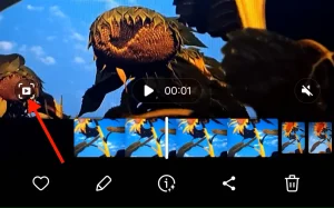 دکمه برش سریع در عکس متحرک.