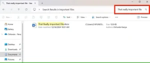 جستجوی فایل در File Explorer در ویندوز.