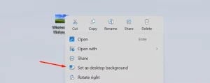 گزینه Desktop Background را در منوی زمینه تنظیم کنید.