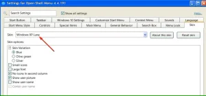 تب Skin در Open-Shell.