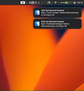 یادآوری بسیار آشنا از Finder برای توجه بیشتر به درایو.