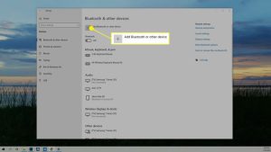 گزینه Add Bluetooth or other device در Windows Bluetooth & other devices.