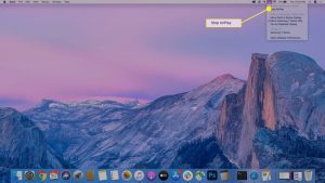 گزینه Stop AirPlay در مک بوک پرو.