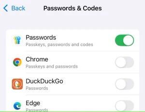 برنامه های پیش فرض را برای مرورگر، گذرواژه ها، پرداخت ها و صفحه کلید تنظیم کنید.