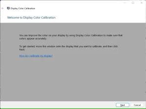 جادوگر کالیبراتور رنگ ویندوز.