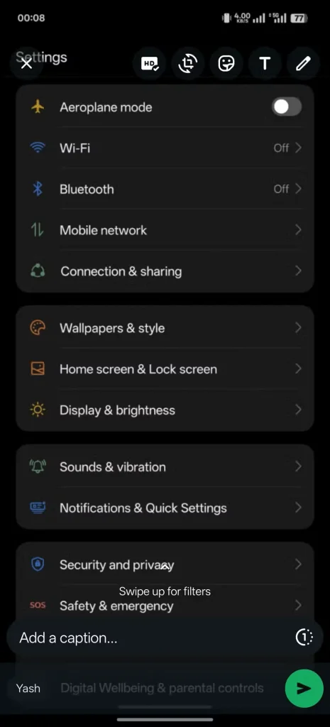 

ویرایش و اشتراک‌گذاری اسکرین‌شات از Gboard در تلفن اندروید.
