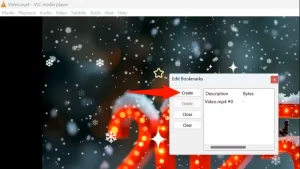 "ایجاد" در پنجره "ویرایش نشانک ها" برجسته شده است.