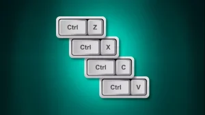 کلیدهای میانبر صفحه کلید Ctrl+Z، Ctrl+X، Ctrl+C و Ctrl+V.