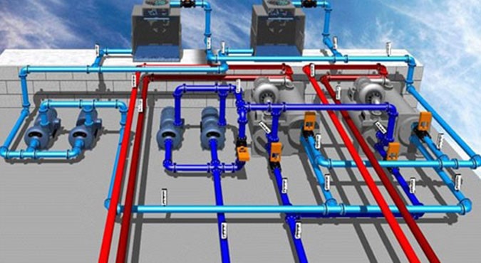 لوله‌کشی چیلر تراکمی
