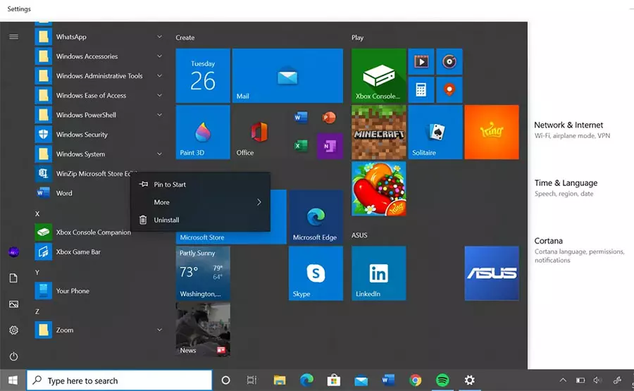 بخش حذف برنامه‌ها در کنترل پنل ویندوز – ALT: لیست نرم‌افزارهای نصب شده در ویندوز
