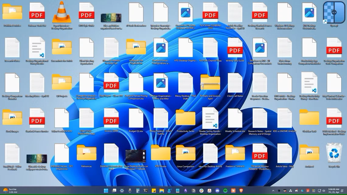 دسکتاپ شلوغ