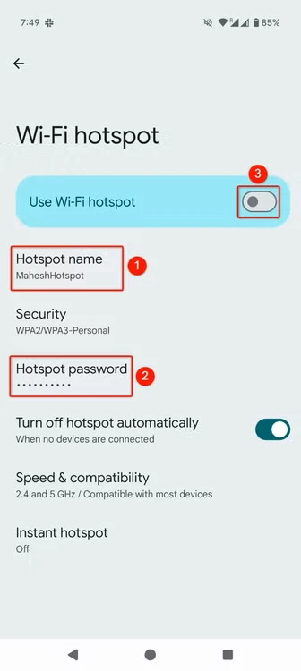  Settings > Network & Internet > Hotspot & Tethering