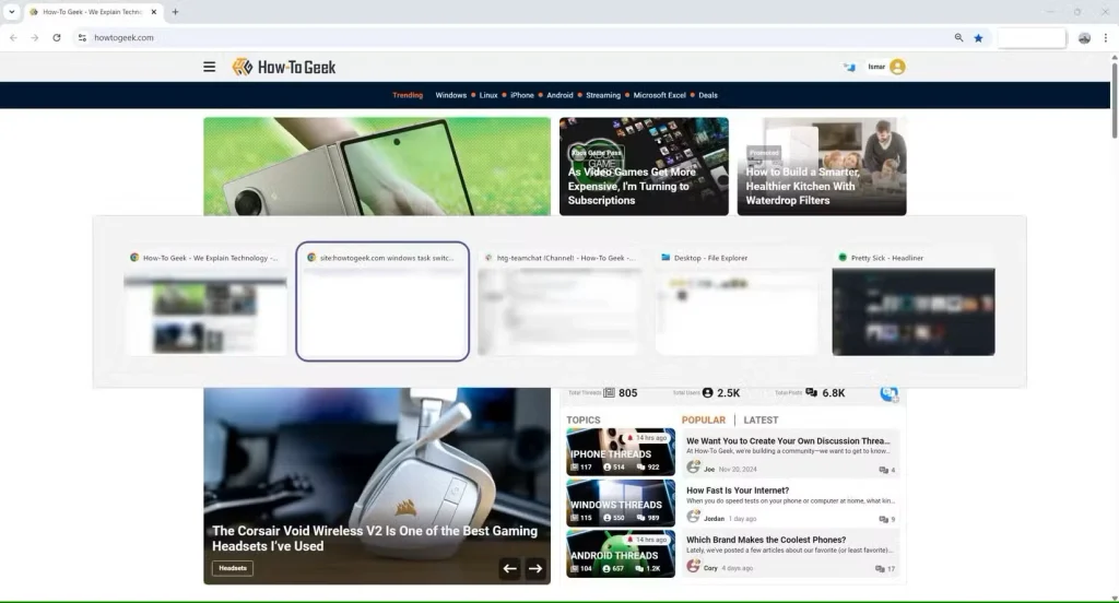Task Switcher در ویندوز ۱۱.