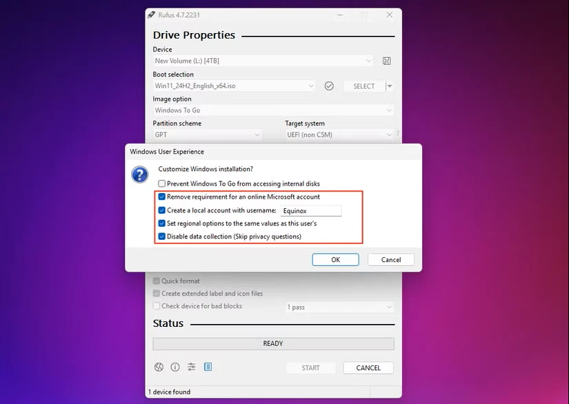 بسیاری از الزامات ویندوز ۱۱ را با استفاده از Rufus غیرفعال کنید.