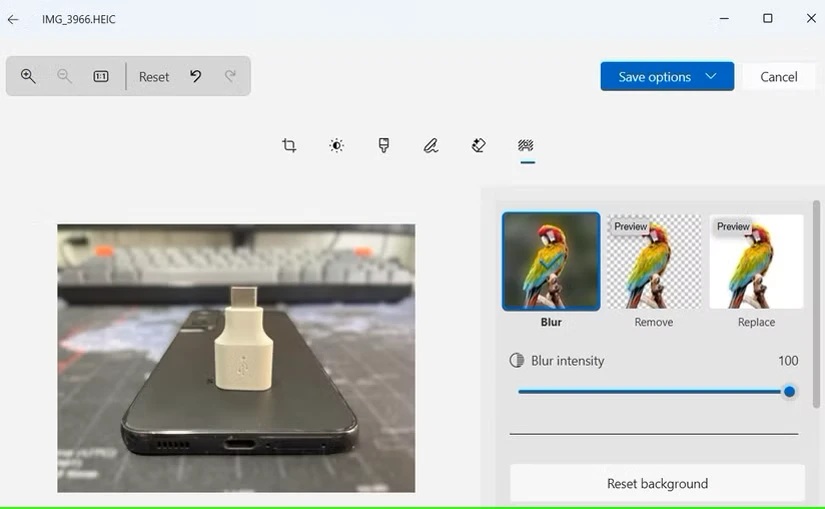 حذف پسزمینه در برنامه Photos ویندوز ۱۱