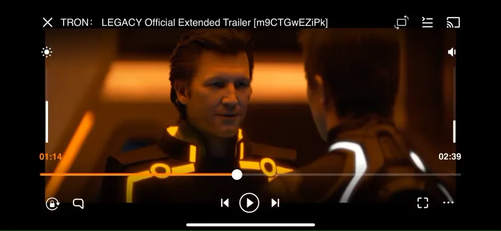 تصویر صفحه VLC در iPhone.