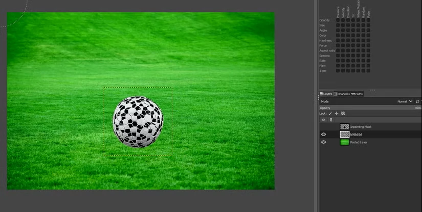 یک توپ فوتبال واقعی با سایه نرم در زیر آن