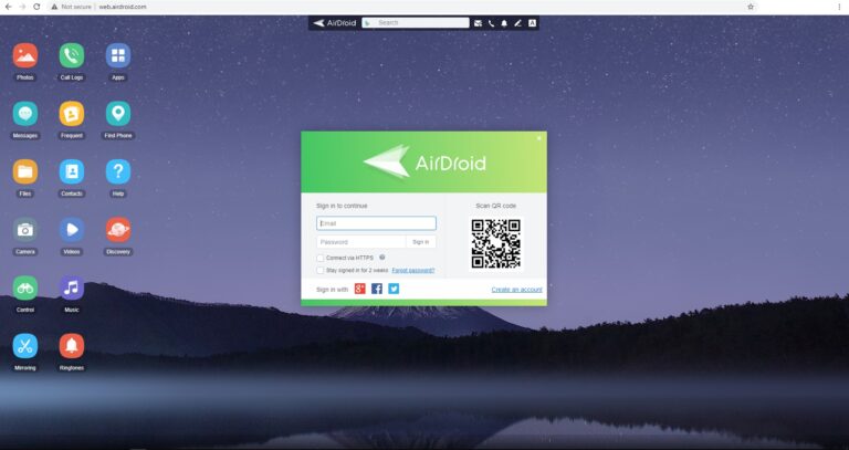 اتصال گوشی به لپتاپ با Airdroid از طریق مرورگر