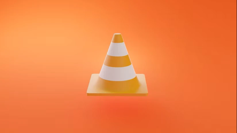 یک مخروط ترافیکی شبیه به آیکون پخش‌کننده رسانه VLC.