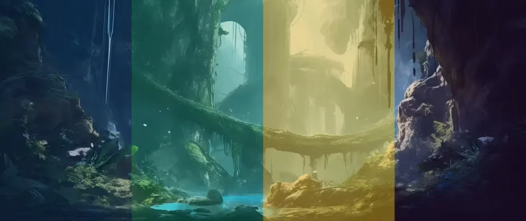 تصویر زمینه دسکتاپ فوق عریض با استفاده از Midjourney ایجاد شده است.